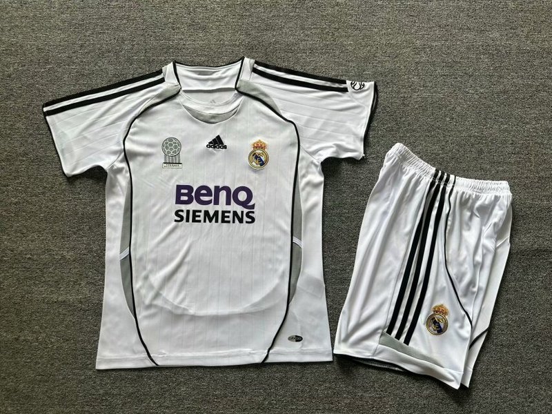 Kids-Real Madrid 06/07 Home Soccer Jersey